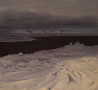 White Island on a Dark Gray Day Antarctica-Paintings, Rosenthal Alaska Art Antarctic Paintings